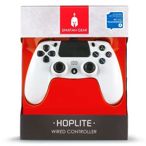 Spartan Gear - Hoplite Langallinen Ohjain Valkoinen PS4 ja PC