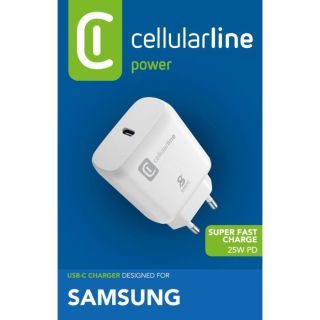 Cellularline Laturi 25W USB-C & USB Samsung