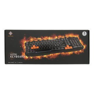 Deltaco Gaming Keyboard, Anti-ghosting, USB, Nordic, Black/Orange