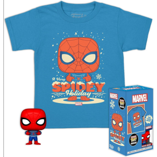 Funko Pocket Pop! & Tee (Child): Marvel - Holiday Spiderman Vinyl Figure & T-Shirt (M)